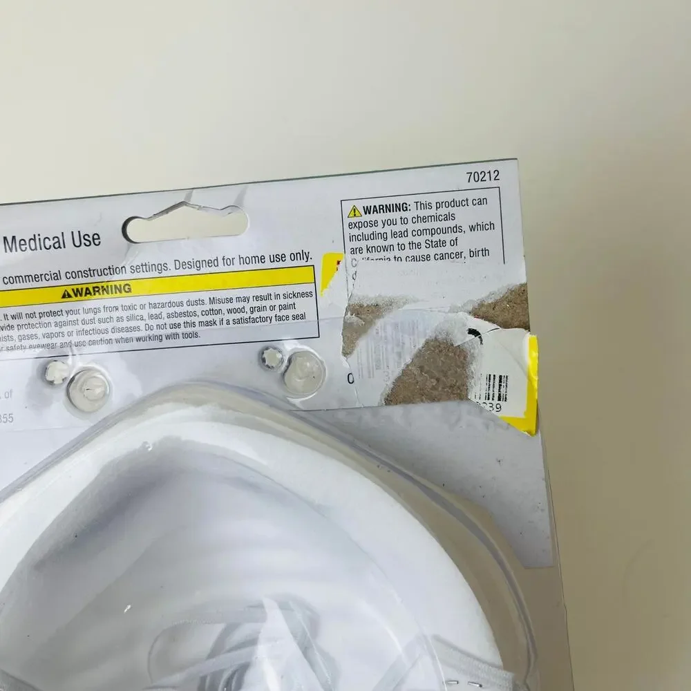 15 Personal Protective Face Cover White Elastic Home Use (3‎ Packs Of 5)